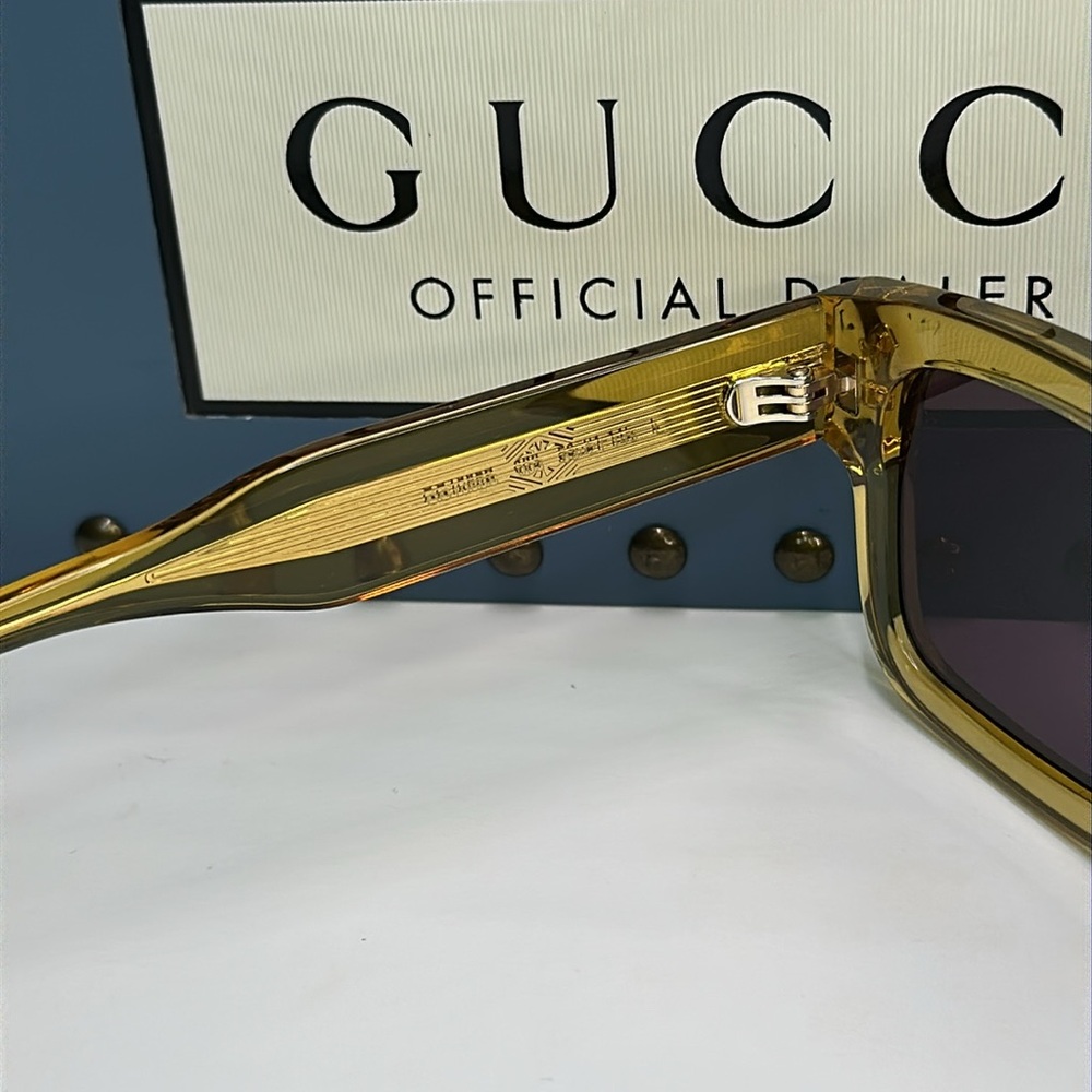 💯- New Authentic GUCCI GG1085S Trendy Sunglasses – Vibrant Yellow and Grey - Picture 12 of 14